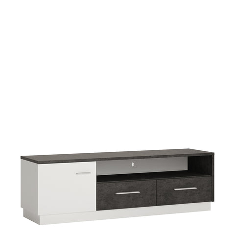 Zingaro 1 Door 2 Drawer Wide TV Cabinet — front view
