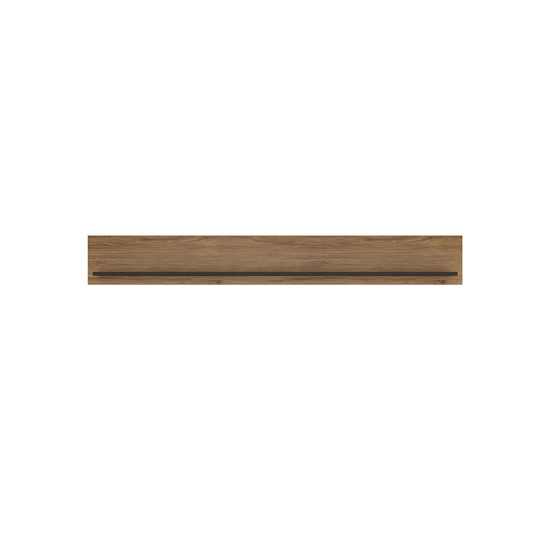 Brolo 167cm Wall Shelf with a Walnut and Dark Panel Finish — side angle