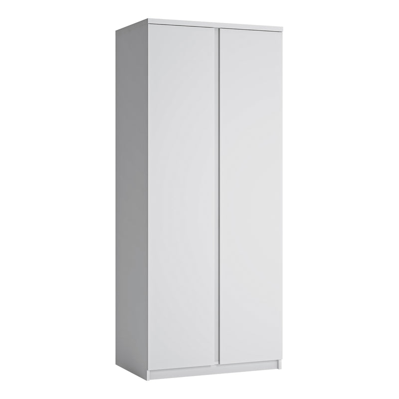 Fribo 2 Door Wardrobe in White — front view