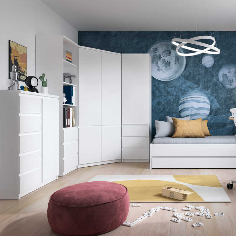 Fribo 1 Door 5 Drawer Cabinet in White — alternative angle