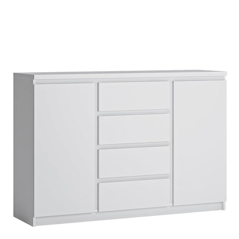 Fribo 2 Door 4 Drawer Sideboard in White — front view