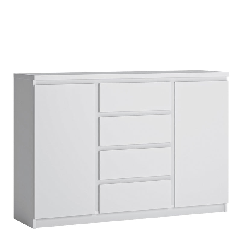 Fribo 2 Door 4 Drawer Sideboard in White — front view