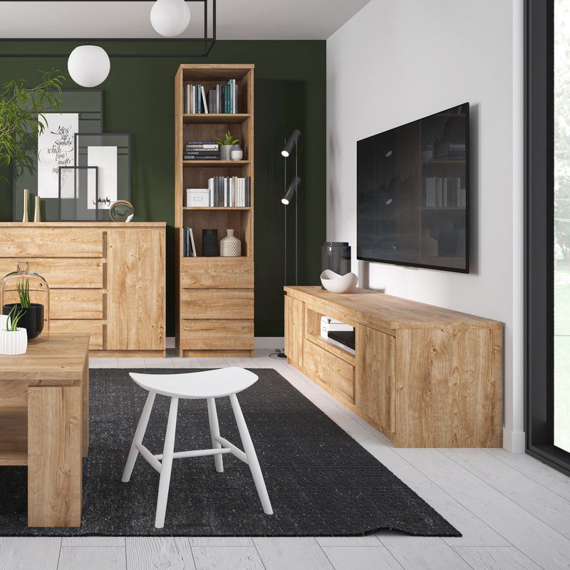 Fribo 1 Door 5 Drawer Cabinet in Oak — alternative angle
