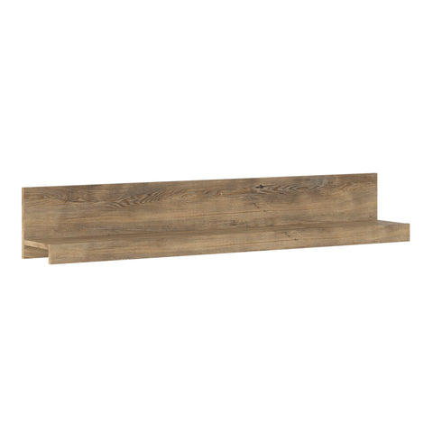 Rapallo 135cm Wide Wall Shelf in Chestnut and Matera Grey — front view