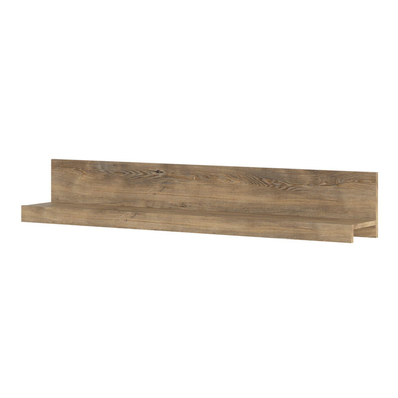 Rapallo 135cm Wide Wall Shelf in Chestnut and Matera Grey — side angle