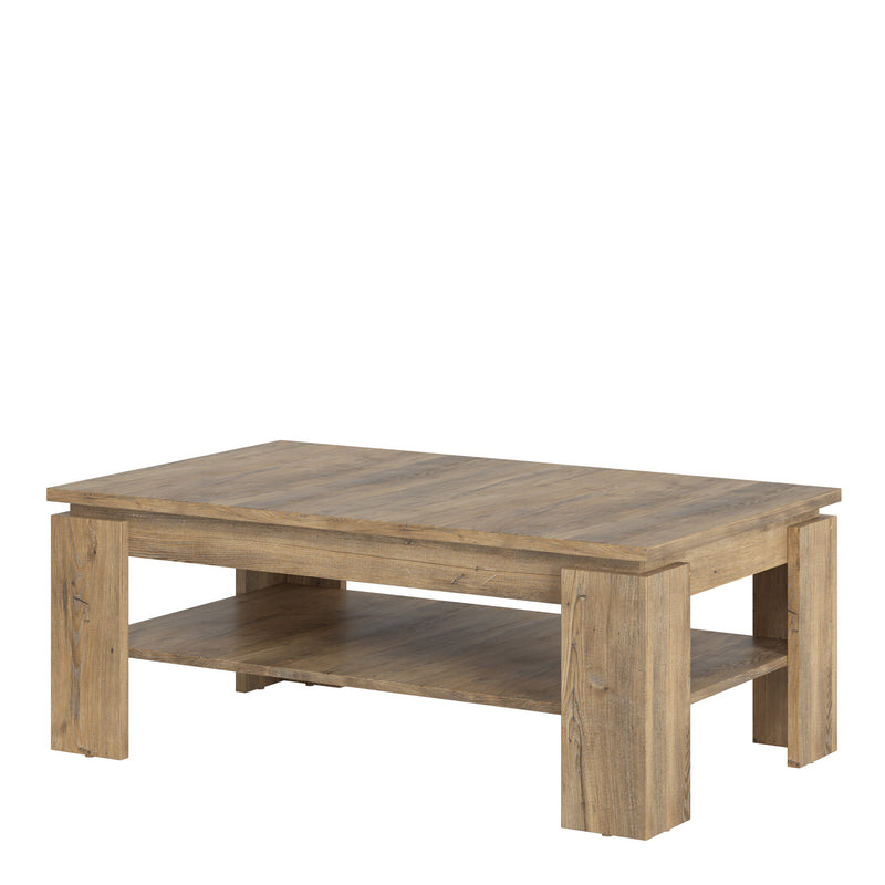 Rapallo Large Coffee Table in Chestnut and Matera Grey — side angle