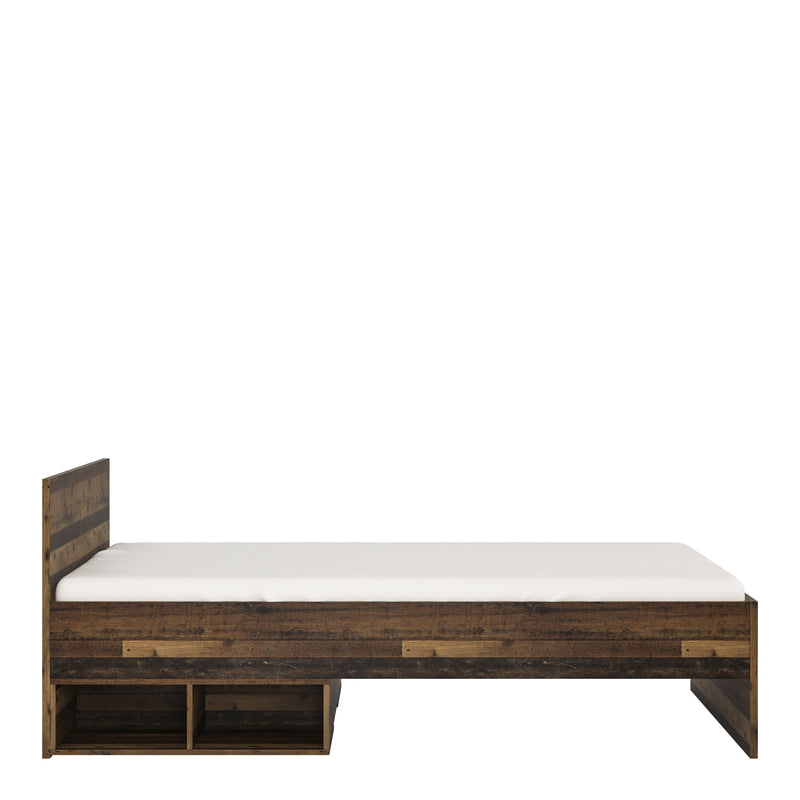 Brooklyn Single Bed 120cm in Walnut — side angle
