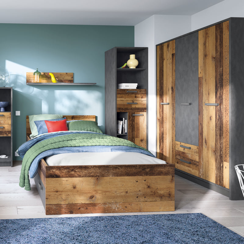 Brooklyn Single Bed 120cm in Walnut — view