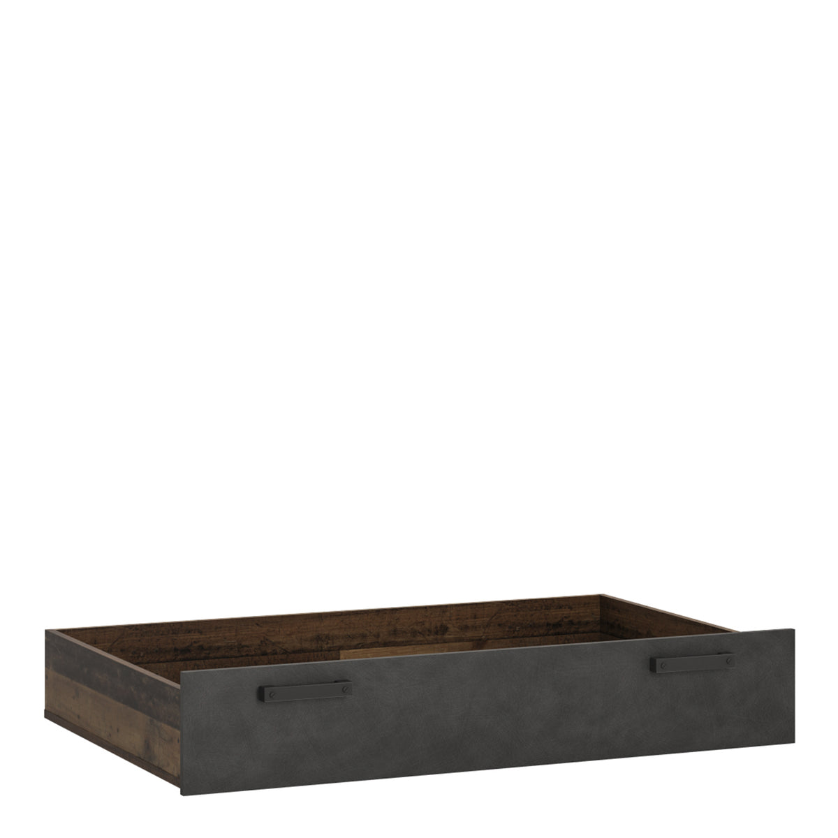 Brooklyn Underbed Drawer in Walnut and Dark Matera Grey — front view