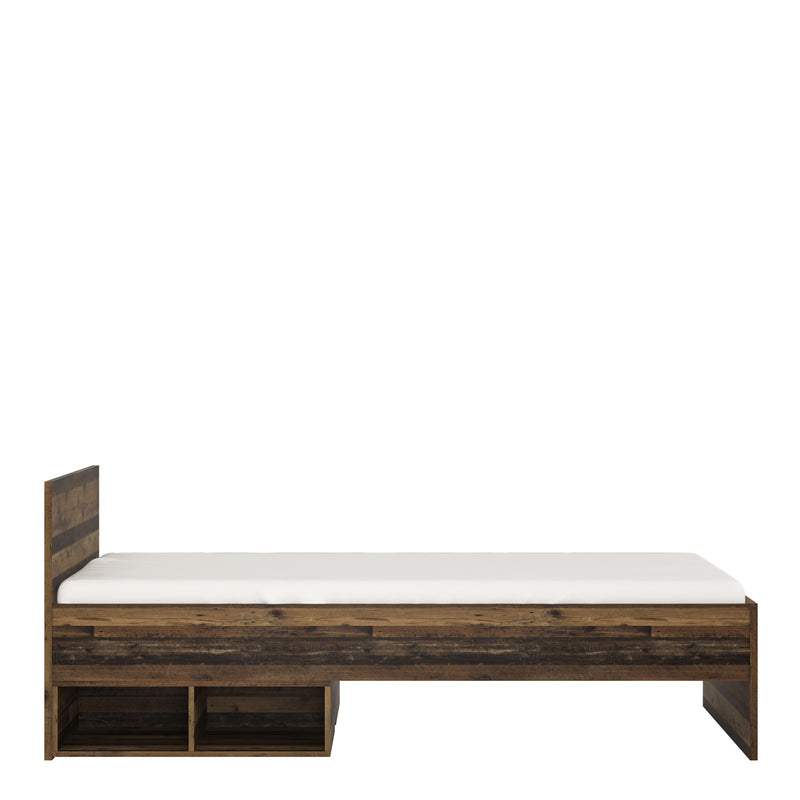 Brooklyn Single Bed 90cm in Walnut — side angle