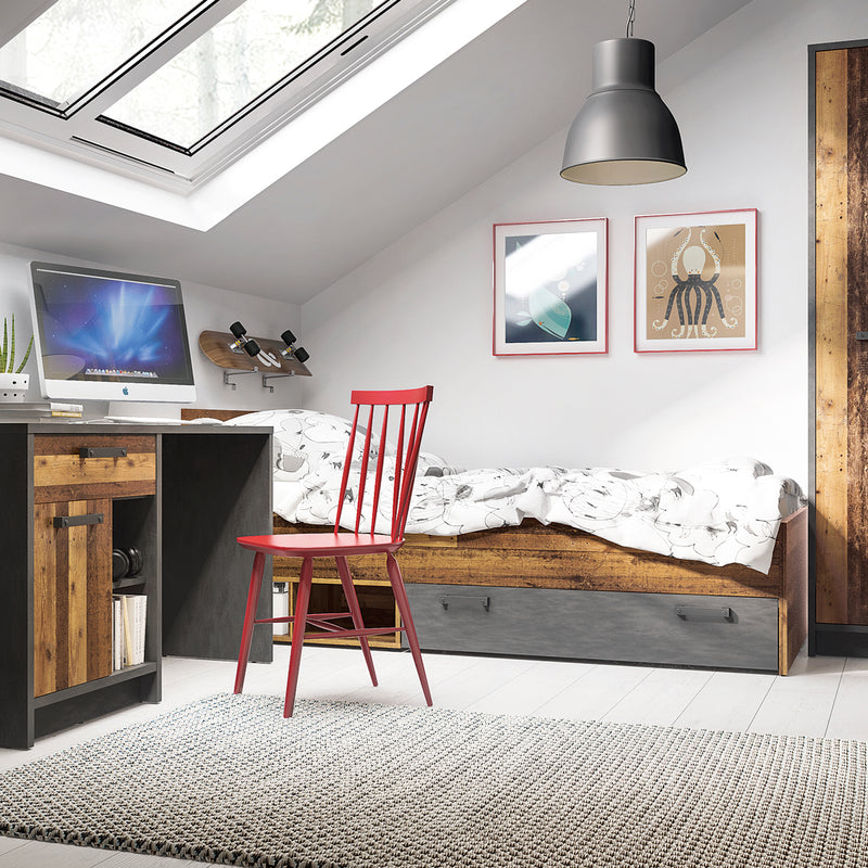 Brooklyn Single Bed 90cm in Walnut — detail view