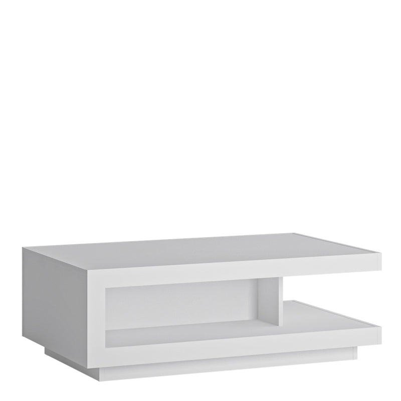 Lyon Designer Coffee Table in White and High Gloss — front view