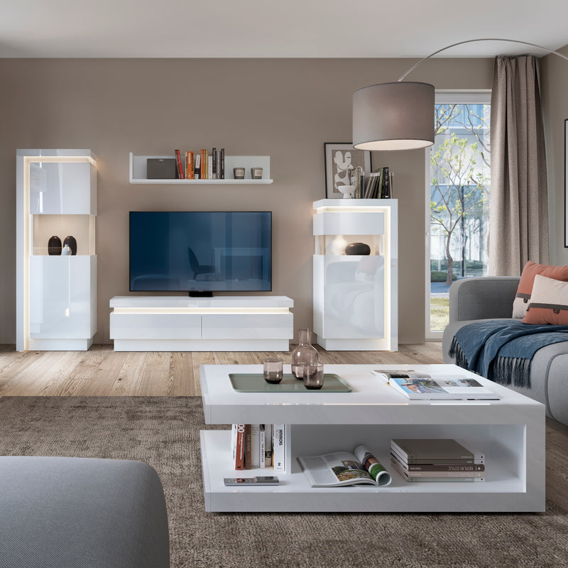 Lyon Designer Coffee Table in White and High Gloss — alternative angle