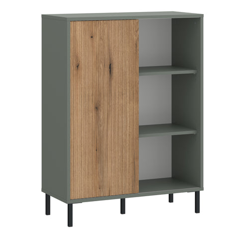 Darwin Sideboard 1 Door in Green/Oak — front view