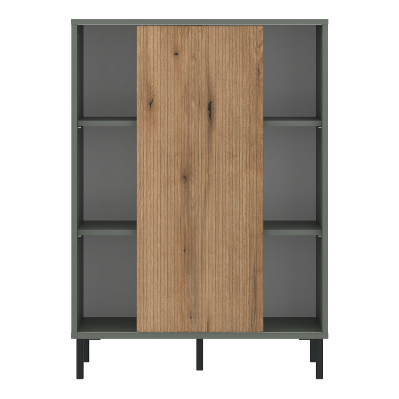 Darwin Sideboard 1 Door in Green/Oak — side angle
