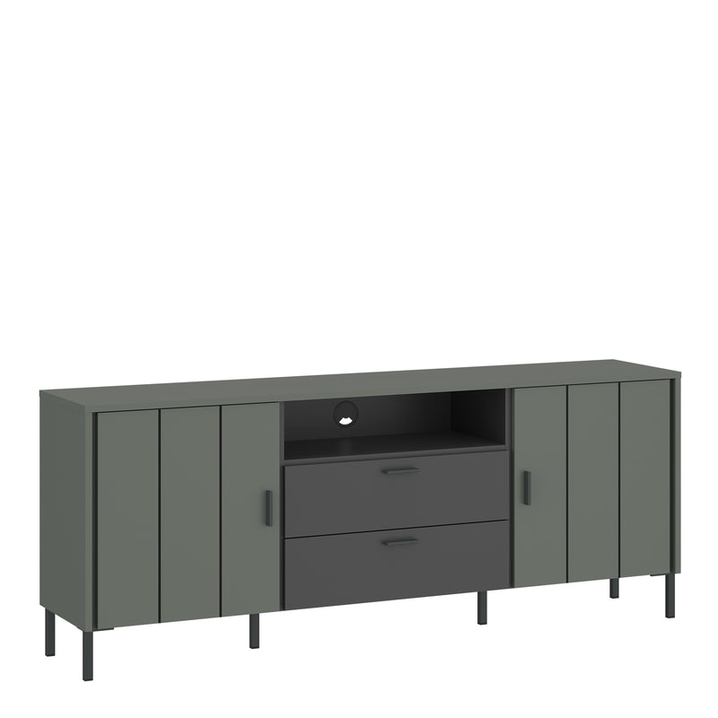 Arundel TV Cabinet 2 Door 2 Drawer 158cm Wide in Green/Grey — front view
