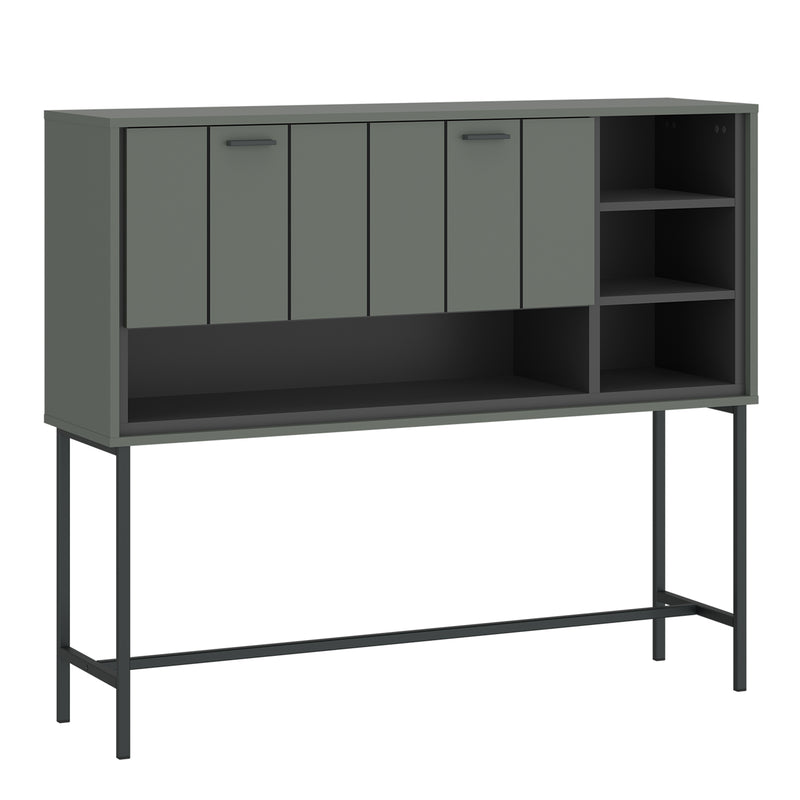 Arundel Bar Table 1 Flap in Green/Grey — front view