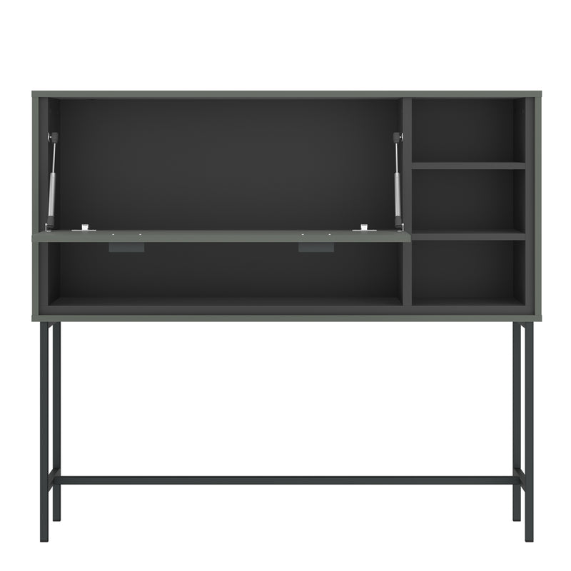 Arundel Bar Table 1 Flap in Green/Grey — side angle