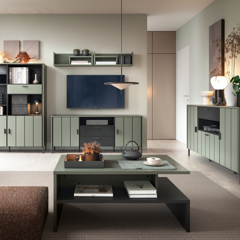 Arundel Sideboard 2 Door 1 Flap 1 Drawer in Green/Grey — detail view