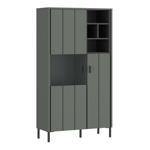 Arundel 2 Door Display Cabinet in Green/Grey — front view