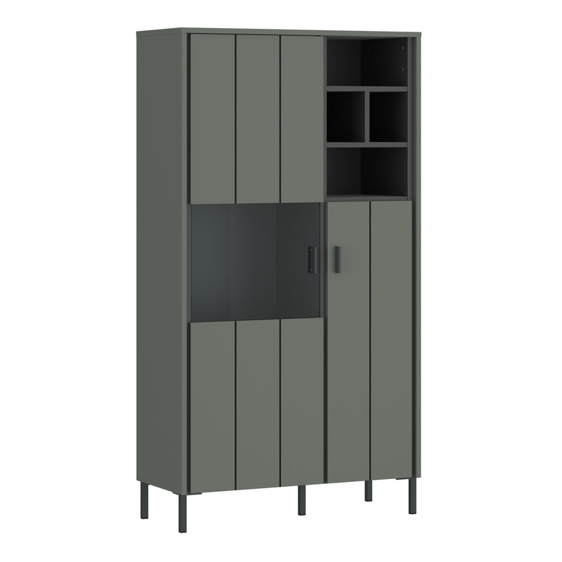 Arundel 2 Door Display Cabinet in Green/Grey — front view