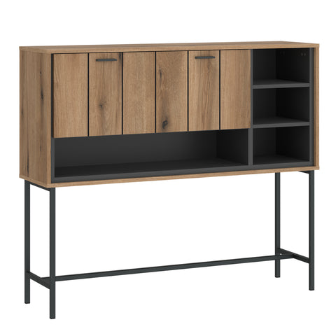 Arundel Bar Table with 1 Flap in Oak/Grey — front view