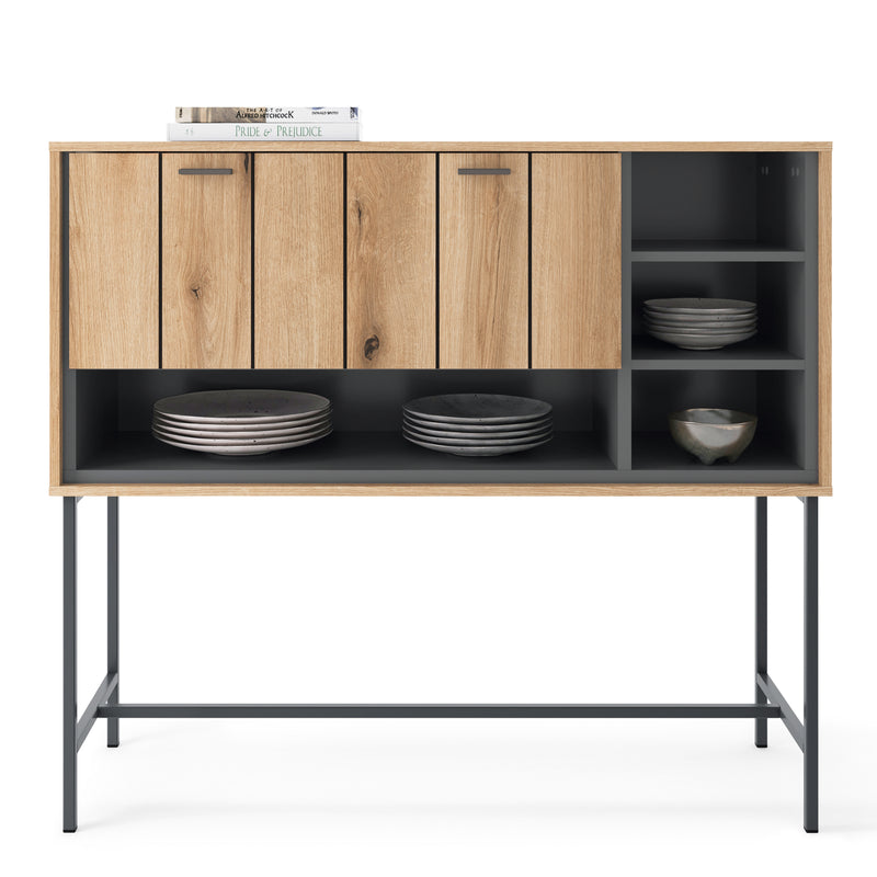 Arundel Bar Table with 1 Flap in Oak/Grey — detail view