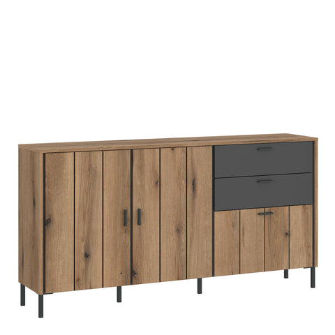 Arundel Sideboard 2 Door 1 Flap 2 Drawer in Oak/Grey — front view