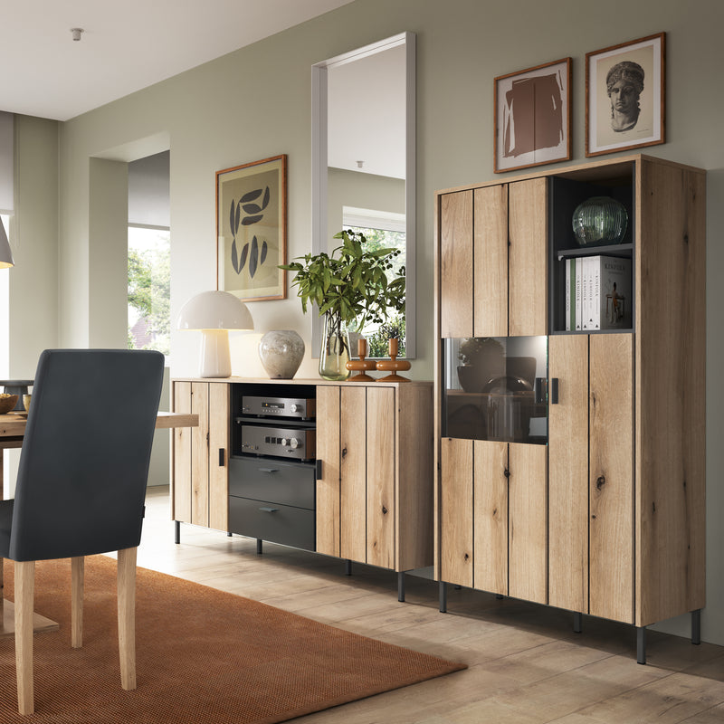 Arundel Sideboard 2 Door 2 Drawer in Oak/Grey — detail view