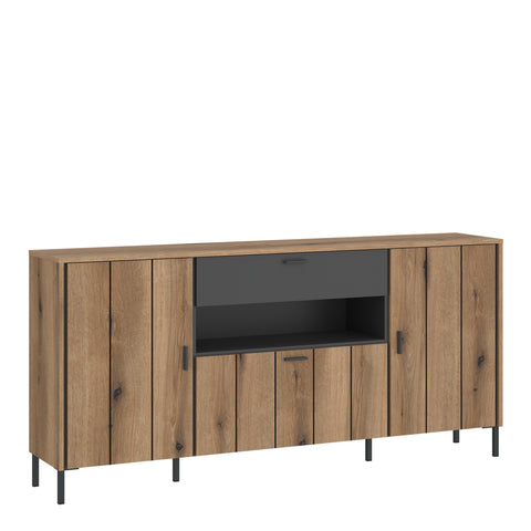 Arundel Sideboard 2 Door 1 Flap 1 Drawer in Oak/Grey — front view