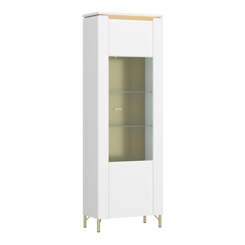 Lazio Vitrin 1 Door in Alpine White/White Gloss — front view