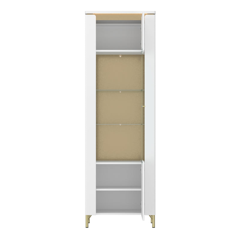 Lazio Vitrin 1 Door in Alpine White/White Gloss — side angle