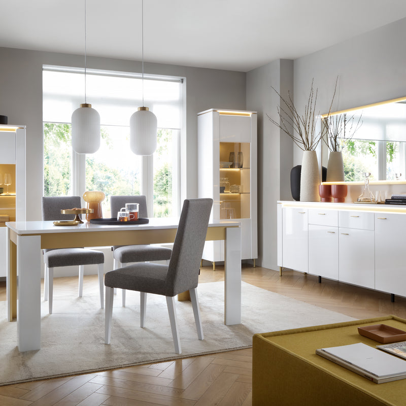 Lazio Vitrin 1 Door in Alpine White/White Gloss — detail view