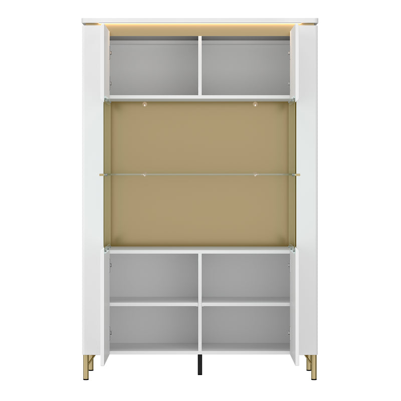 Lazio Vitrin 2 Door in Alpine White/White Gloss — side angle