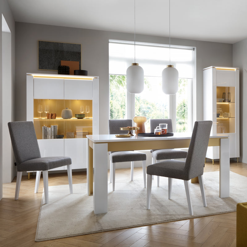 Lazio Vitrin 2 Door in Alpine White/White Gloss — view