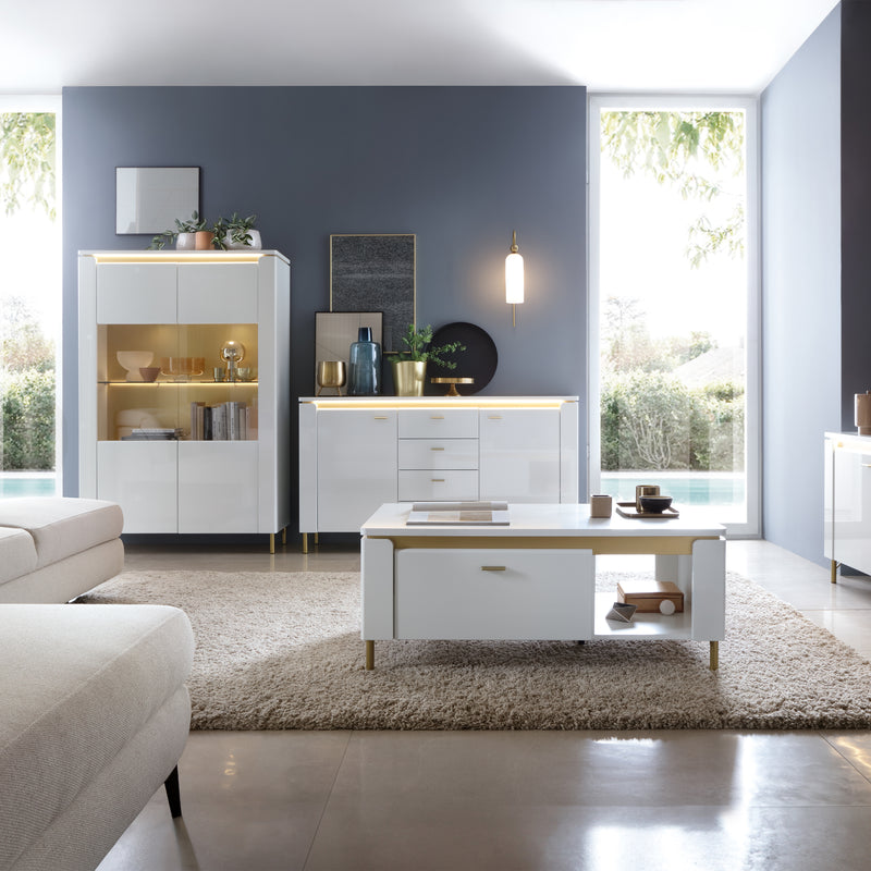 Lazio Vitrin 2 Door in Alpine White/White Gloss — alternative angle