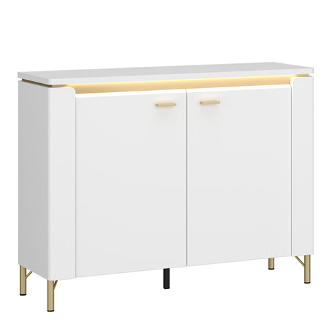 Lazio Sideboard 2 Door in Alpine White/White Gloss — front view