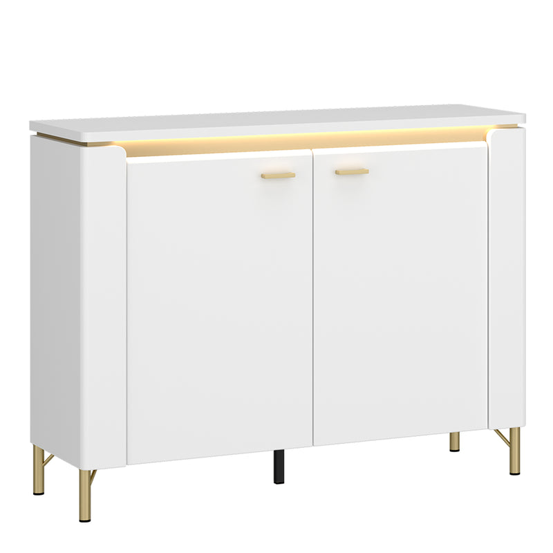 Lazio Sideboard 2 Door in Alpine White/White Gloss — front view