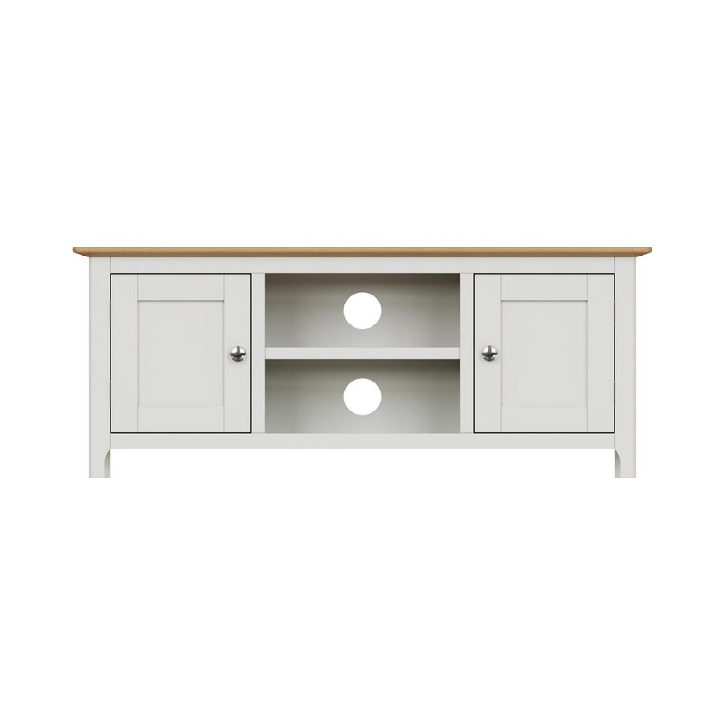 Taberno Oak 2 Door TV Unit Linen White