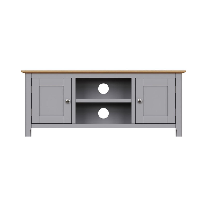 Taberno Oak 2 Door TV Unit Dove Grey