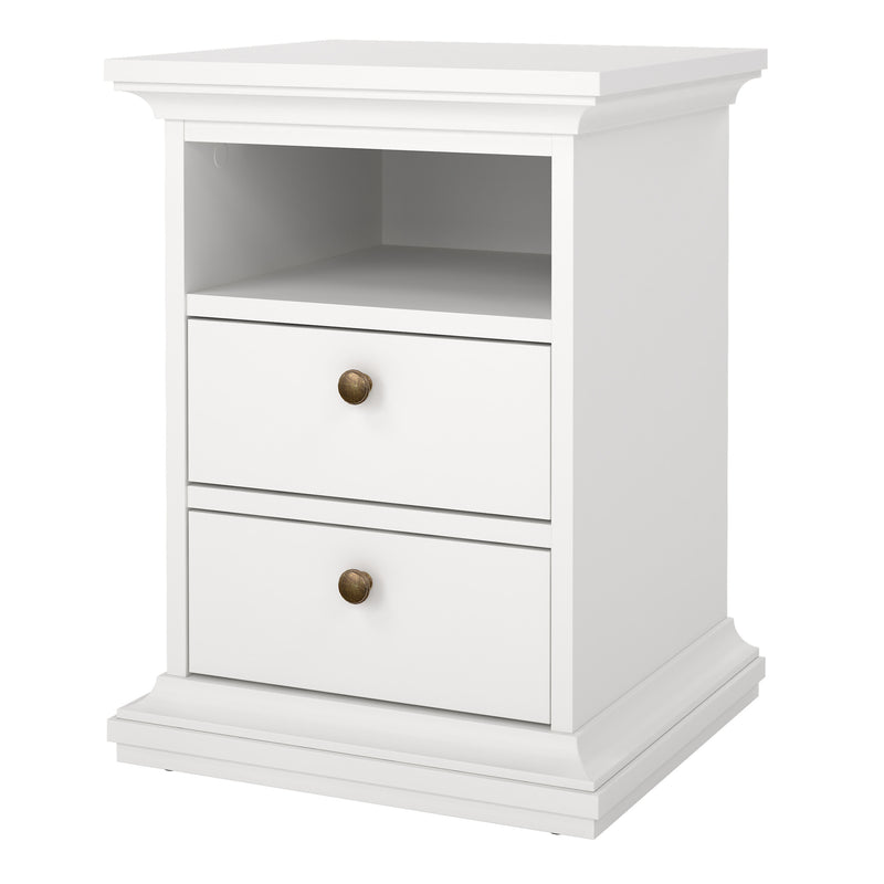 Paris Bedside 2 Drawers in White — detail view