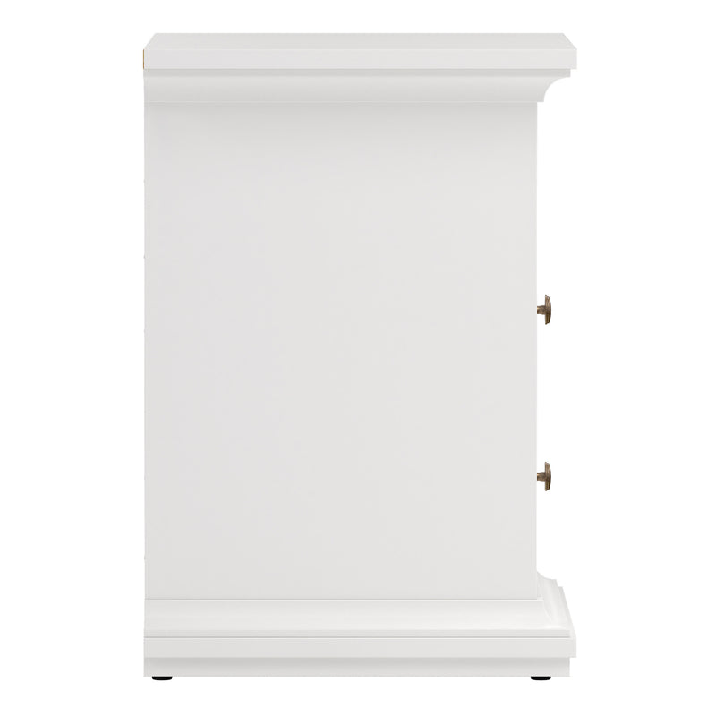 Paris Bedside 2 Drawers in White — alternative angle