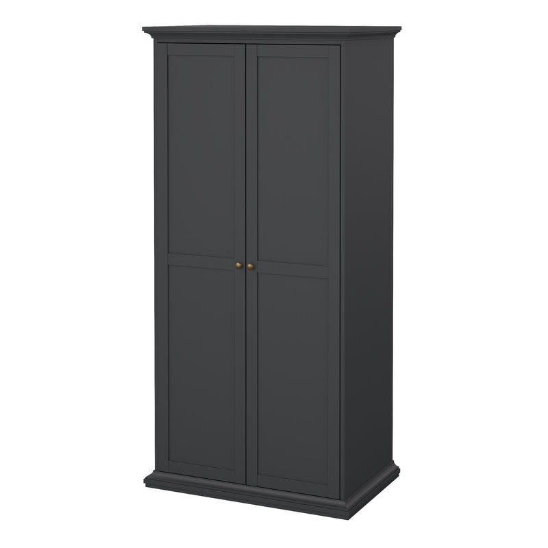 Paris Wardrobe with 2 Doors in Matt Grey — detail view