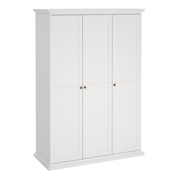 Paris 3-Door Wardrobe in White