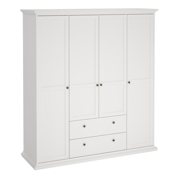 Paris 4 Door Wardrobe with 2 Drawers