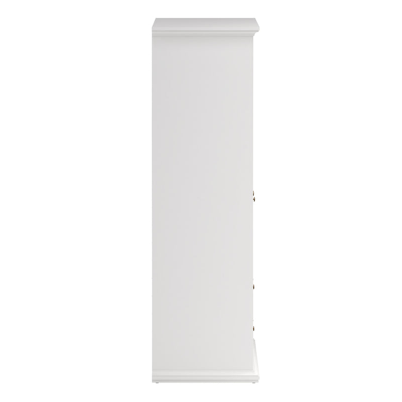 Paris Wardrobe with 4 Doors and 2 Drawers in White — alternative angle