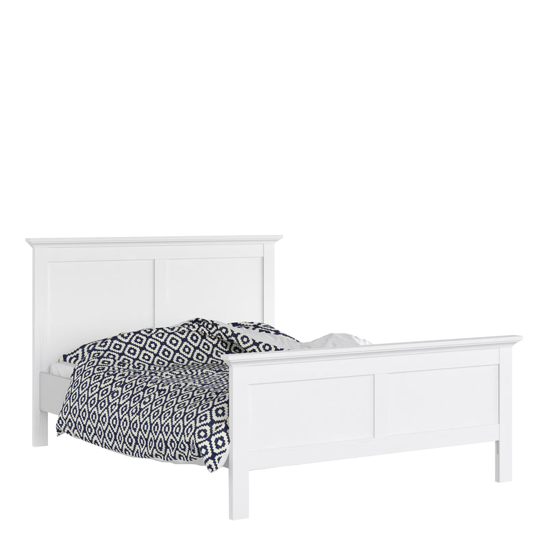 Paris Double Bed (140 x 200) in White — front view
