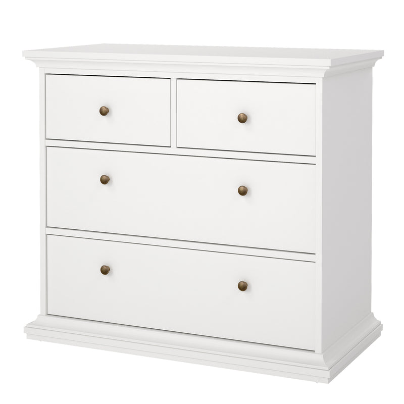 Paris Chest of 4 Drawers in White — detail view