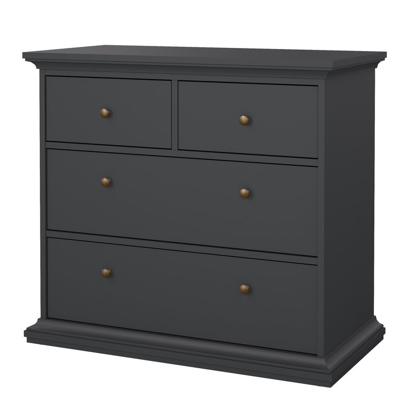 Paris Chest of 4 Drawers in Matt Grey — detail view