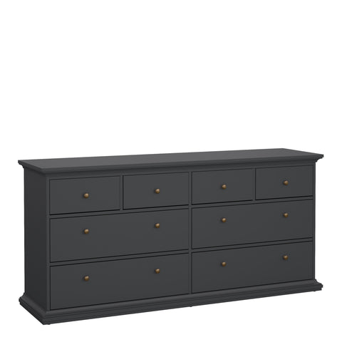Paris Chest of 8 Drawers in Matt Grey — front view